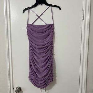 Lilac ruffled mini dress!